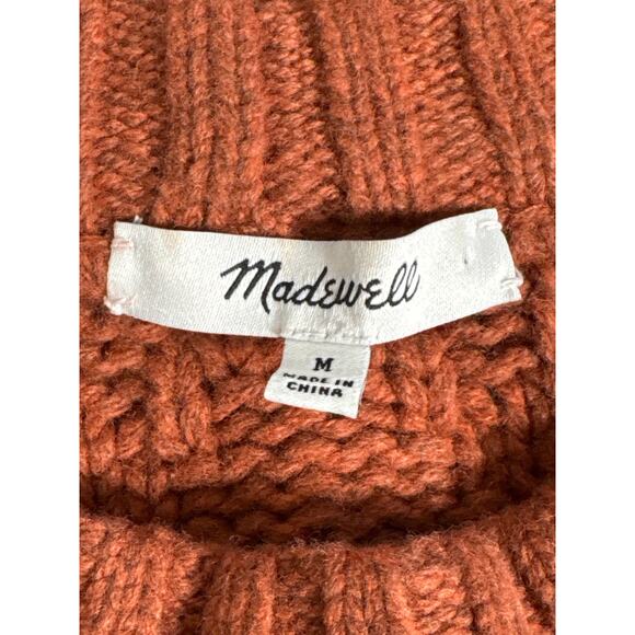 Madewell Ridgecrest Cable Pullover Sweater in Heather Cumin Size M - Picture 5 of 11